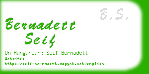 bernadett seif business card